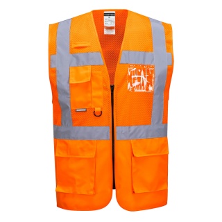 Portwest C496 Madrid Hi-Vis Half Mesh Executive Vest