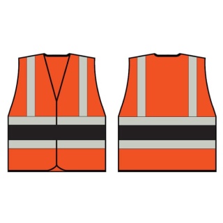 B-Seen HV Vests & Jerkins HVVA2B ORANGE WCENG VEST WITH BLACK BAN