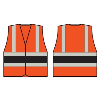 B-Seen HV Vests & Jerkins HVVA2B ORANGE WCENG VEST WITH BLACK BAN