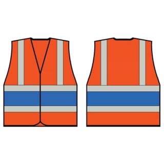 B-Seen HV Vests & Jerkins HVV2RB ORANGE WCENG VEST WITH ROYAL BAND