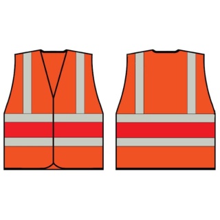 B-Seen HV Vests & Jerkins HVVA2R ORANGE WCENG VEST WITH RED BAND