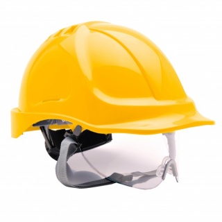 Portwest PW55 Endurance Vented  Hard Hat Helmet with Drop down Visor