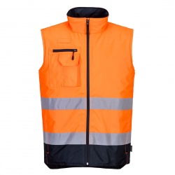 ST Hi Visibility Reversible Fleece Lined Safety Protective Bodywarmer WorkWear 