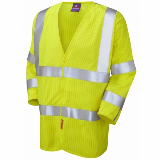 Leo Workwear S18-Y Sticklepath Class 3 LFS 3/4 Sleeved Zip Waistcoat Yellow