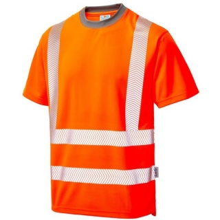 Leo Workwear T03-O Larkstone Class 2 EcoViz Coolviz Plus T-shirt Orange