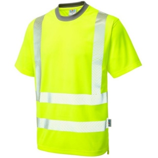 Leo Workwear T03-Y Larkstone Class 2 EcoViz Coolviz Plus T-shirt Yellow
