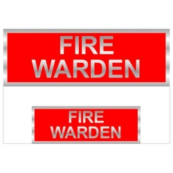 Fire Warden Badges Reflective with Red (Back & Front print)