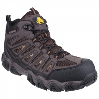 Amblers Safety AS801 Rockingham Waterproof Non-Metal Safety Hiker Brown S3 WR HRO SRA