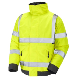 Leo Workwear J01-Y Chivenor Hi Vis Bomber Jacket Yellow