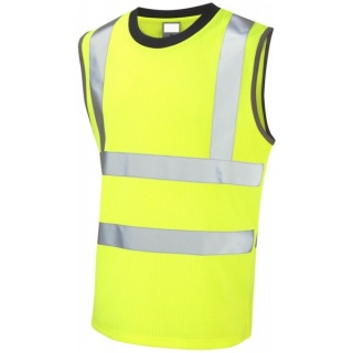 Leo Workwear V01-Y Ashford Hi Vis Shirt Muscle Top (Vest) Yellow