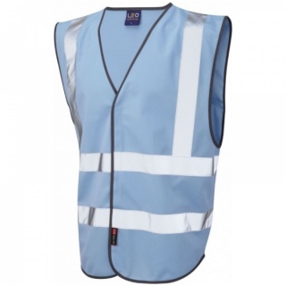 Leo Workwear W05-SK Pilton Hi Vis Sky Blue Vest
