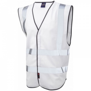 Leo Workwear W05-WH Pilton Hi Vis White Vest