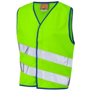 Leo Workwear CW01-LM Kids Hi Vis Waistcoat Lime Green