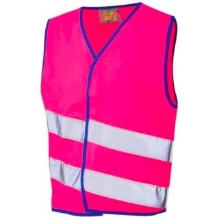 Leo Workwear CW01-PK Kids Hi Vis Waistcoat Pink