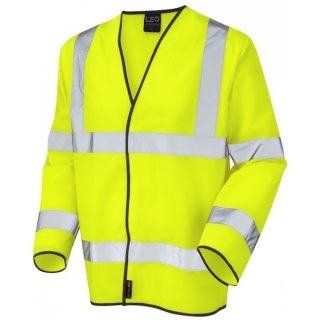 Leo Workwear S01-Y Shirwell Hi Vis Class 3 Sleeved Waistcoat Yellow
