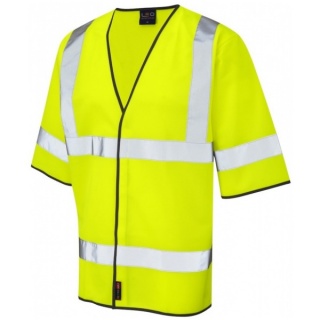 Leo Workwear S02-Y Gorwell Hi Vis Class 3 Short Sleeved Waistcoat Yellow