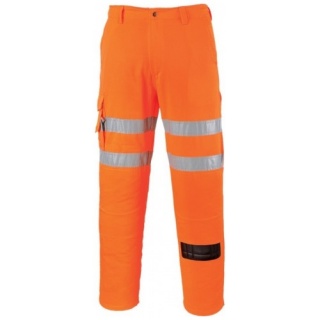 Portwest RT46 Rail Combat Hi Vis Trousers Orange