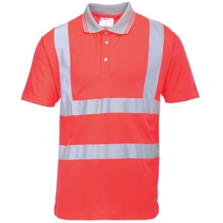 Portwest S477 Hi Vis Short Sleeved Polo Shirt Red