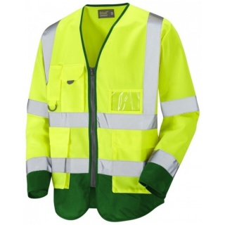 Urban54 Hi Vis Class 3 Superior Sleeved Vest Yellow / Emerald Green