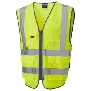 Leo Workwear W01-Y Tarka Hi Vis Vest Yellow ISO 20471 Class 2 | BK ...