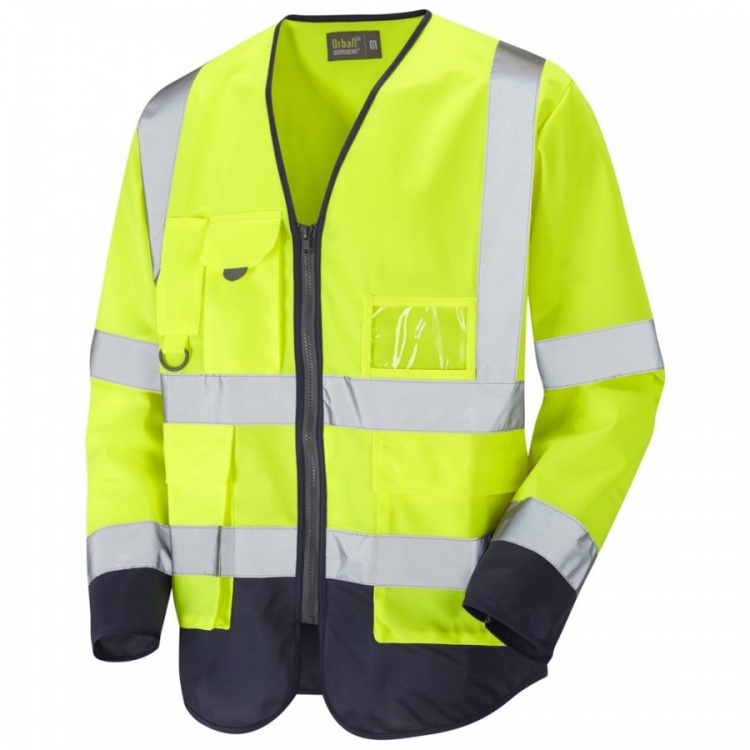 Urban54 Hi Vis Class 3 Superior Sleeved Vest Yellow / Navy